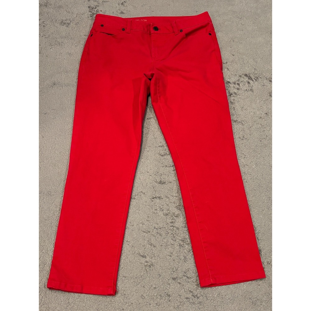 Talbots Red Stretch Cotton Slim Fit Five Pocket Pants Size 6/28